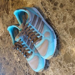 Adidas Originals Size 6.5 Baby Blue and Brown